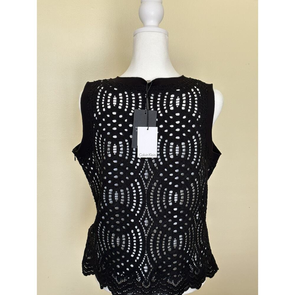 Calvin Klein Black Top Size 10 New with Tags Womens Dressy‎ Business Casual Top - Picture 16 of 16